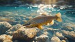 © SRI - Healthy trout swimming in clear river