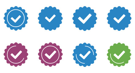 checkmarks in various colors arranged neatly in two rows