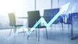 © AYAM - Abstract image of a rising graph over a blurry office scene