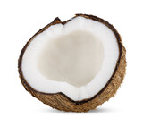 half coconut isolated on transparent png