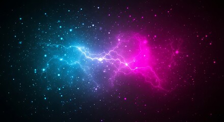 Abstract glowing nebula with vibrant pink and blue cosmic energy