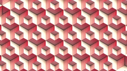 Loop animation of smoothly deforming three-dimensional hexagons. 3d rendering 4K