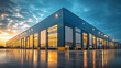 © Martinesku - Industrial logistics center illuminated at dusk representing storage, transportation, and business infrastructure.