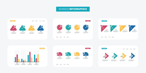 Wall Mural - Modern Business presentation charts. Finance reports, marketing data graphs and infographic template set
