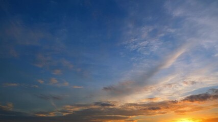 Wall Mural - a sunset sky timelapse reveals the passage of time, the beauty of impermanence, and the harmony betw