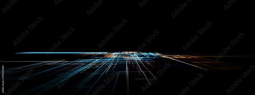 Futuristic Digital Grid Technology Background AI Data Flow Stock Photo ...