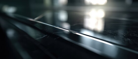 Wall Mural - abstract dark marble countertop with light reflection, creating a modern and elegant texture concept