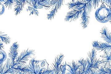 Canvas Print - vintage drawing christmas border outdoors graphics weather.