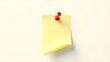 © Valen - A blank yellow sticky note with a red push pin. The sticky note is perfect for office, productivity, and planning themes, with  realistic 3D texture and depth,