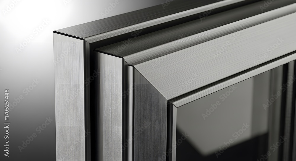 Sleek metallic window frame with modern design elements for ...