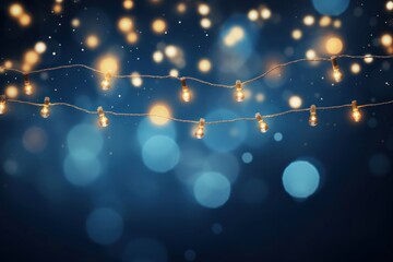 Wall Mural - christmas garland bokeh lights backgrounds decoration lighting.