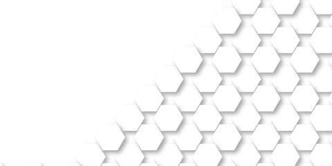 Wall Mural - Abstract honeycomb hexagon vector background .Geometric texture design with modern grid, digital tech mesh, seamless tile pattern and futuristic 3D hexagonal structure illustration .
