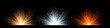 © Mariquita vector - Golden, white, and red glowing light flares with radiant beams and sparkling particles on black background. Three spotlight bursts. Luminous vector illustration.