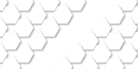 Wall Mural - Abstract honeycomb hexagon vector background .Geometric texture design with modern grid, digital tech mesh, seamless tile pattern and futuristic 3D hexagonal structure illustration .