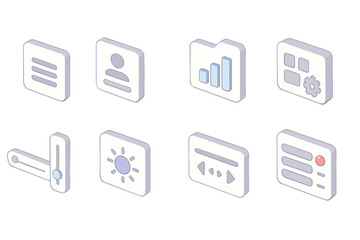 Wall Mural - App interface 3d icon set for mobile and web development projects