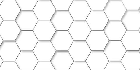 Wall Mural - Abstract honeycomb hexagon vector background .Geometric texture design with modern grid, digital tech mesh, seamless tile pattern and futuristic 3D hexagonal structure illustration .