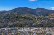 Nelson, New Zealand, aerial view. Sugar Loaf Hill and Fringed Hill above Bishopdale and Nelson South.