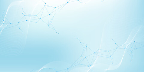 Wall Mural - global network connection website header or banner design. abstract background with connecting dots 