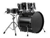 Black drum set on white