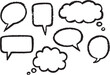 © vectartnest - crayon speech bubble vector set – hand drawn doodle chat balloon shapes.eps