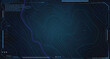 © ikonstudio - Futuristic blue topographic map with military HUD overlay. Elevation contours, digital interface elements for sci-fi, data analysis, military UI design. System loading, initialize military protocol.