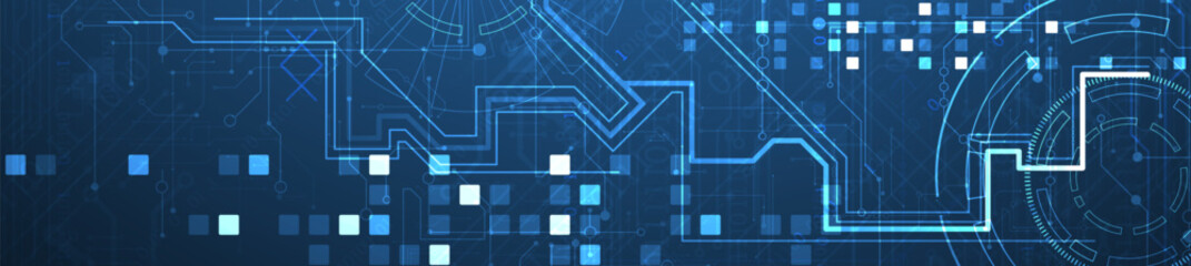 Wall Mural - abstract background. scientific and technological concept with the use of technical elements formed 