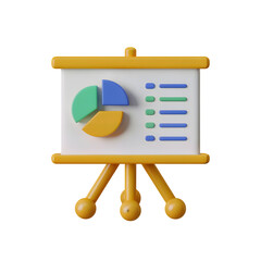 Wall Mural - 3d render of business chart and infographic isolated on white background