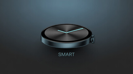 A sleek smart watch with a minimalist design, highlighting modern technology and sophisticated style on dark blue background