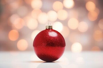 Wall Mural - red christmas ornament illuminated celebration accessories.