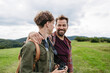 © Halfpoint - Father spending weekend with son on hike in nature.