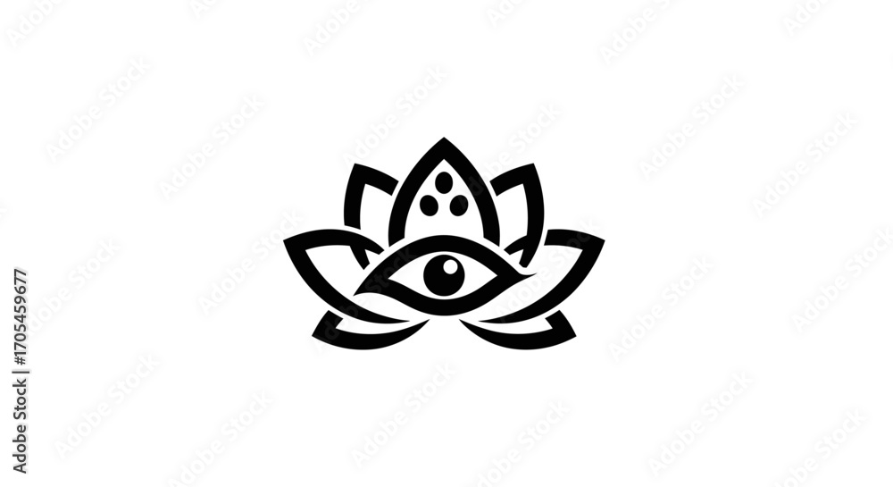Mystical lotus flower with an all seeing eye symbol. Stock Vector ...