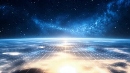Wall Mural - Celestial grid and galaxy fog blend 