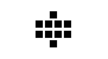 Abstract black square grid pattern on a white background.