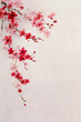 © li - Light pink background with Chinese-inspired paper texture and delicate cherry blossoms in the bottom left corner, soft and elegant watercolor style, minimal flat design, high-resolution, ideal