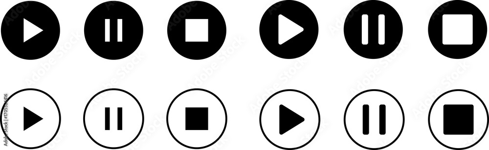 icon media music player. Player Interface Icons . Modern Design for ...