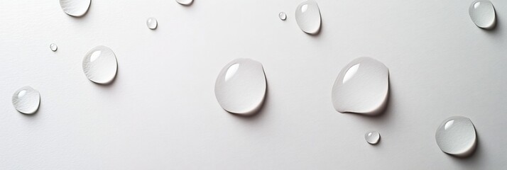 Wall Mural - Close-up of water droplets on a smooth surface, creating a refreshing and minimalist visual effect
