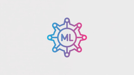 Machine learning icon, representing artificial intelligence and data analysis in a modern and minimalist design