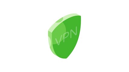 Wall Mural - Secure vpn, network protection isometric vector design
