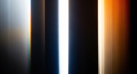 Wall Mural - Abstract vertical light streaks with a spectrum of colors and a bright white glow