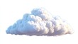 © POV Studio - Fluffy cumulus cloud against a white background.  Detailed, realistic depiction of a large, billowing cloud formation.  Soft, light-toned cloud masses.  Light subtly illuminates the cloud's edges