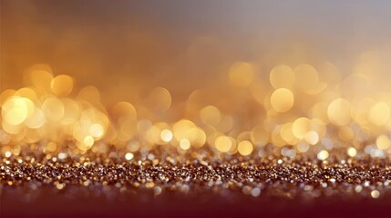 Wall Mural - elegant warm glow background with blurred bokeh lights and golden circles for holiday designs