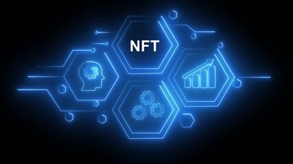 Abstract neon Hud knowledge ability business gear icon Glowing neon line concept. Glowing 