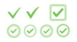 © Agung - Collection of green checkmark icons in various shapes and styles.