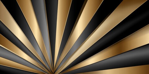 Wall Mural - elegant golden radiance striking sunburst design on black background with metallic rays