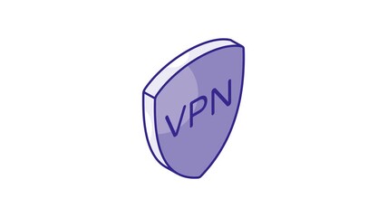 Wall Mural - Secure vpn, network protection isometric vector design