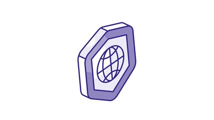 Wall Mural - Grab this beautifully designed isometric icon of global security