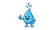 © ChantalChmielewska - A cheerful cartoon water droplet giving a thumbs up with splashes.