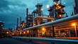 © aulaiphon - Industrial facility night scene oil refinery urban landscape steel structures industrial environment dramatic viewpoint city concept