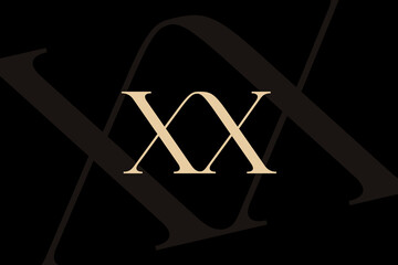 Wall Mural - XX letter logo icon design. Classic style luxury initials monogram.