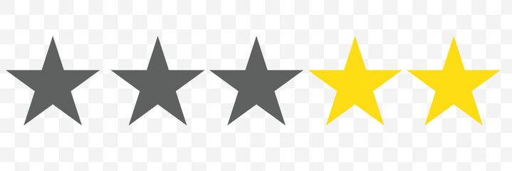 Wall Mural - 2-star review icon, 2-star ratings icon, vector